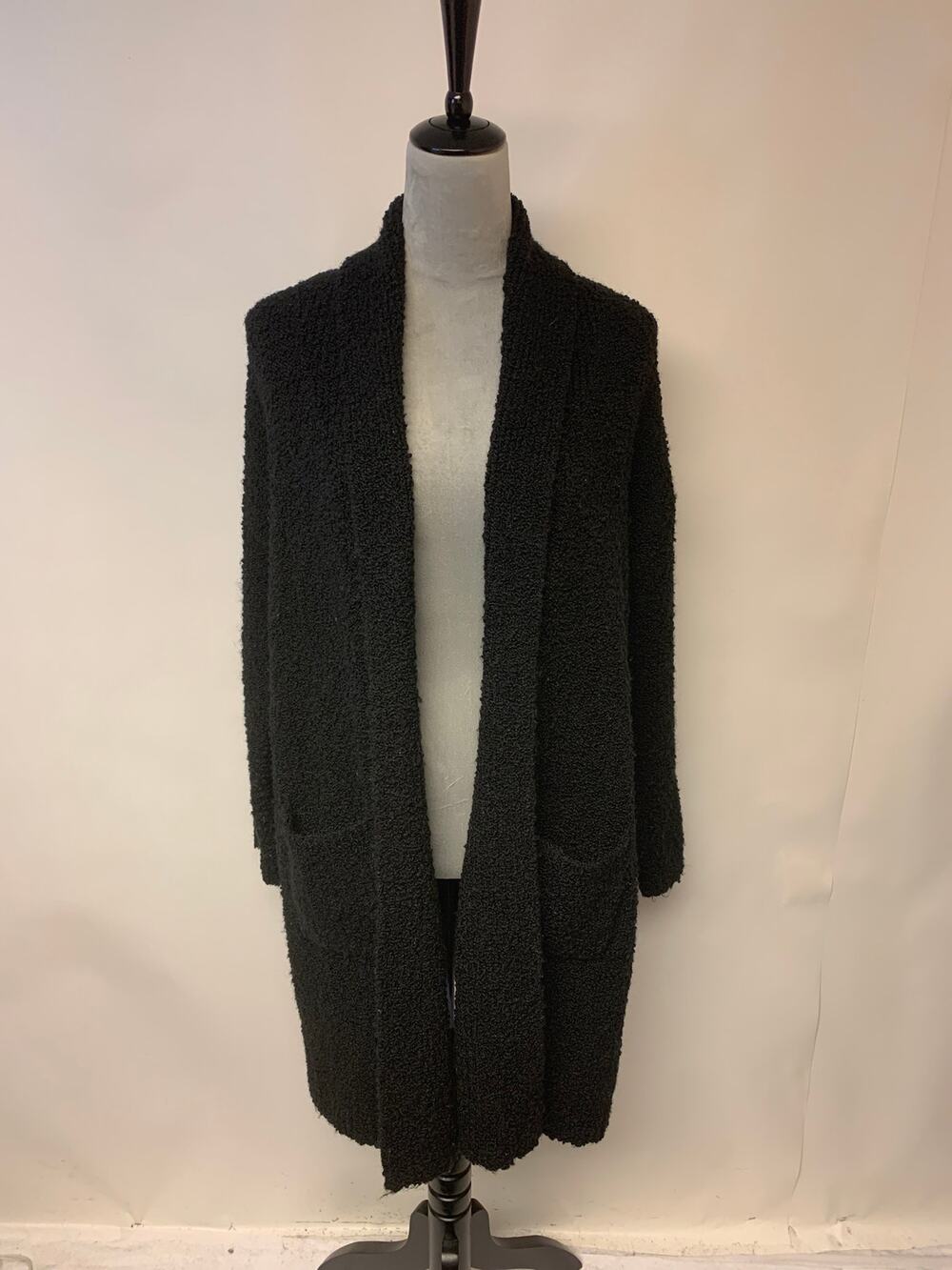 Donna Karen New York Cardigan Sweater Black Boule Knit Womens SZ M